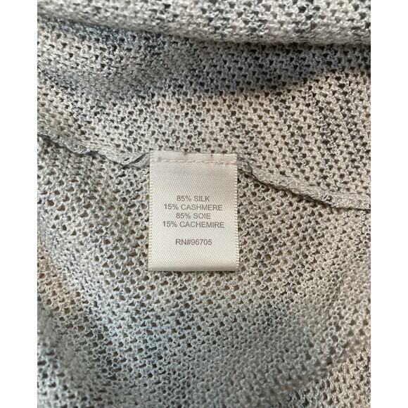 Rebecca Taylor Asymmetrical Dress Sz S Sheer Open Knit Silk Cashmere Stripes - Picture 6 of 16